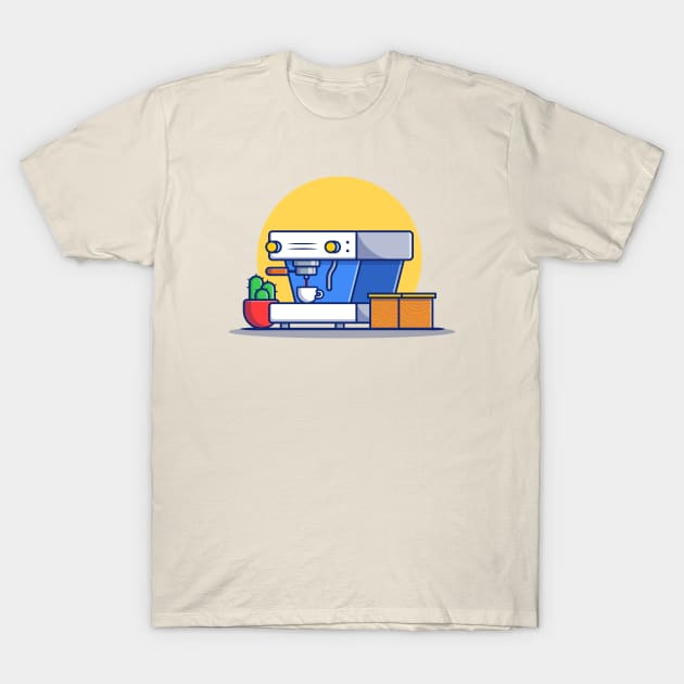 Coffee Machine Pod, Cup, Cactus And Box T-Shirt by Catalyst Labs